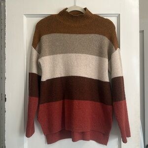 Olive & Oak Turtle Neck Multicolored Women’s Sweater Size: Small